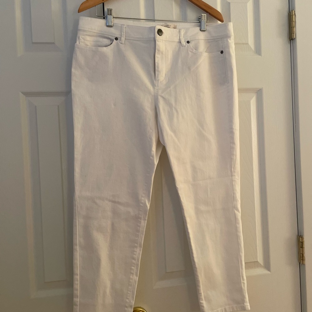 J.Jill White Denim Slim Ankle Petjte jeans
